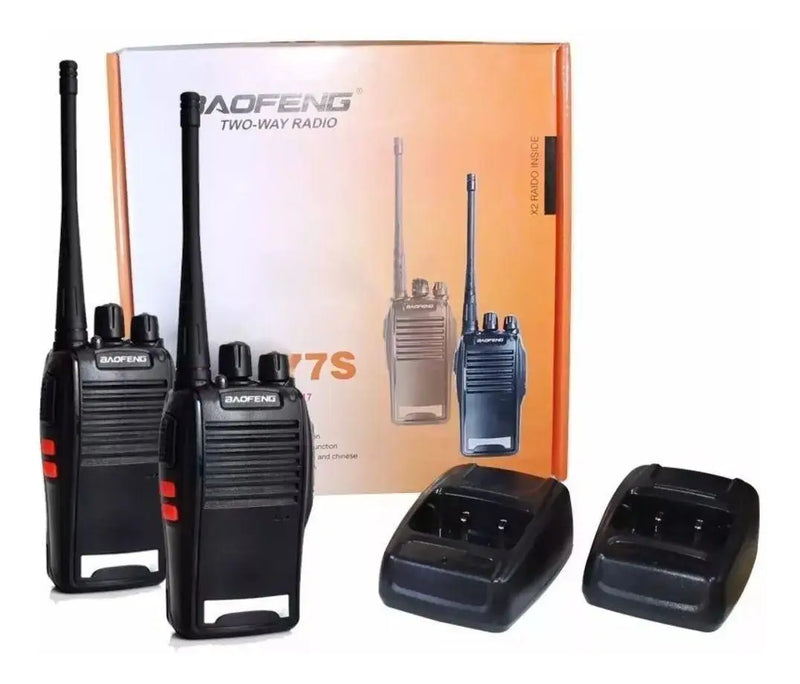 2 Rádios Comunicadores Baofeng BF-777S com Fone de Ouvido Ear-1 (2 Unidades)