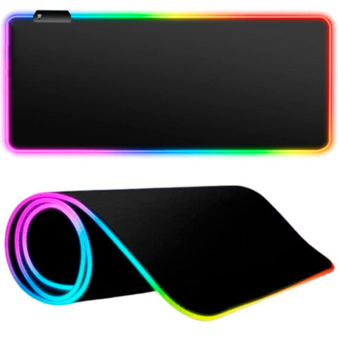 Mouse Pad Gamer ALFA RGB LED Iluminado - 80x30cm Preto